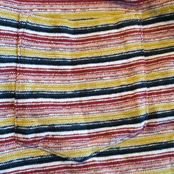 MADEWELL STRIPED T-SHIRT FALL COLORS SHORT SLEEVE CREW NECK SIZE XS COTTON BOXY - Picture 4 of 5